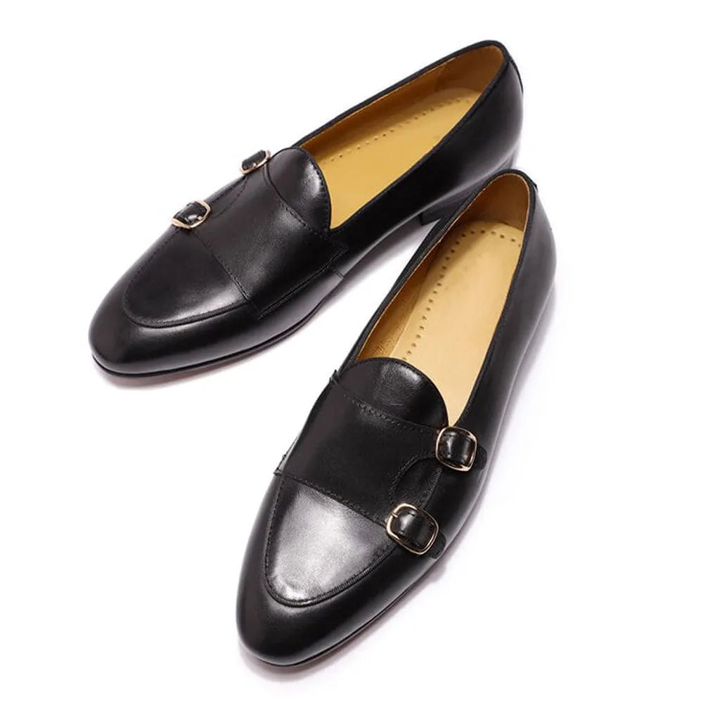 Thomas Black Monk Strap Loafer