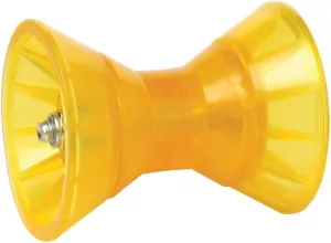 Tie Down 86143 3-Inch Yellow Boat Trailer Bow Roller Assembly | Non-Marking Rubber Roller with Mounting Hardware | Fits Most Winch Posts | Ideal for Boat Trailers, Jet Skis, and Marine Setups