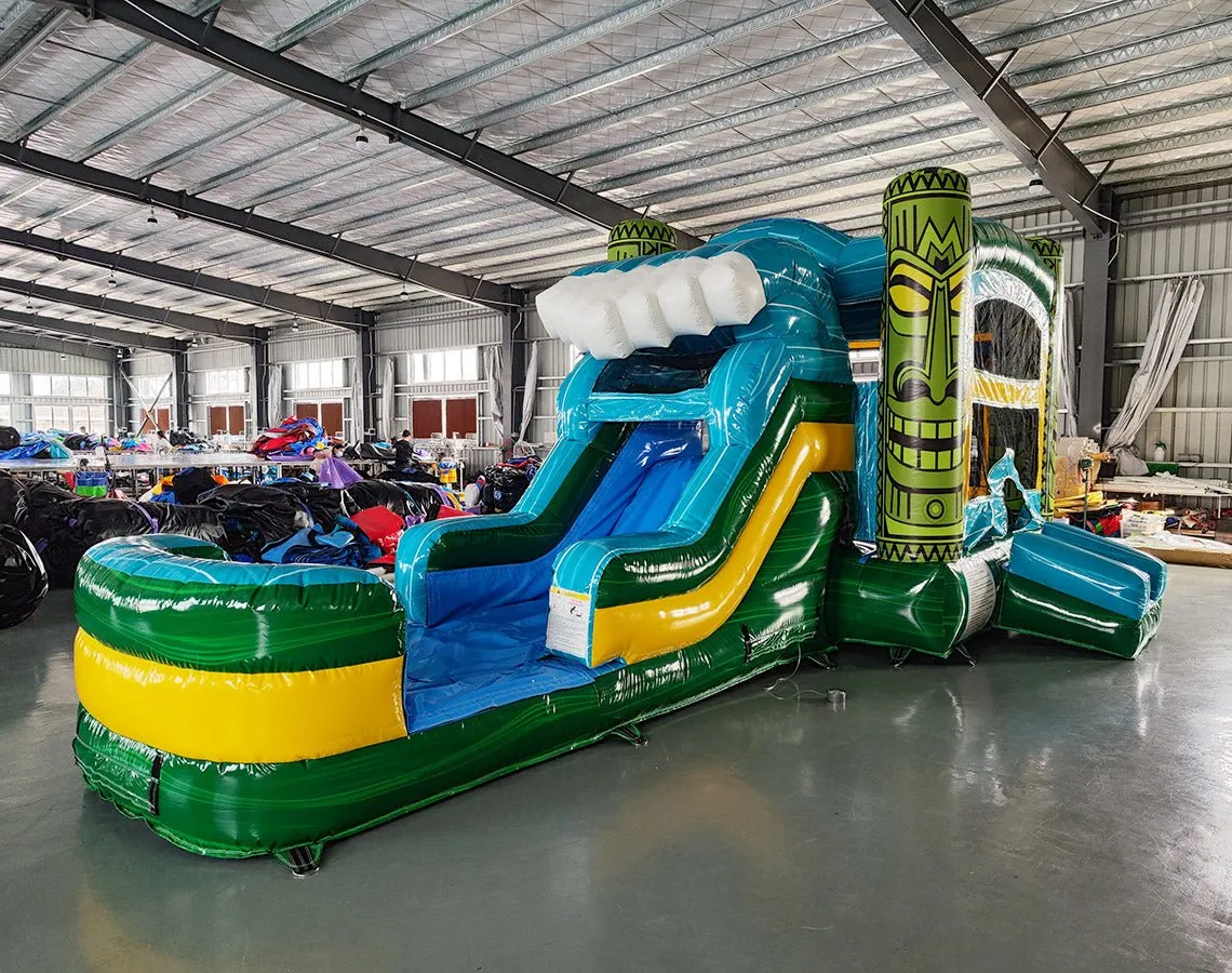 Tiki Wave Econo Bounce House with Slide (Wet/Dry)