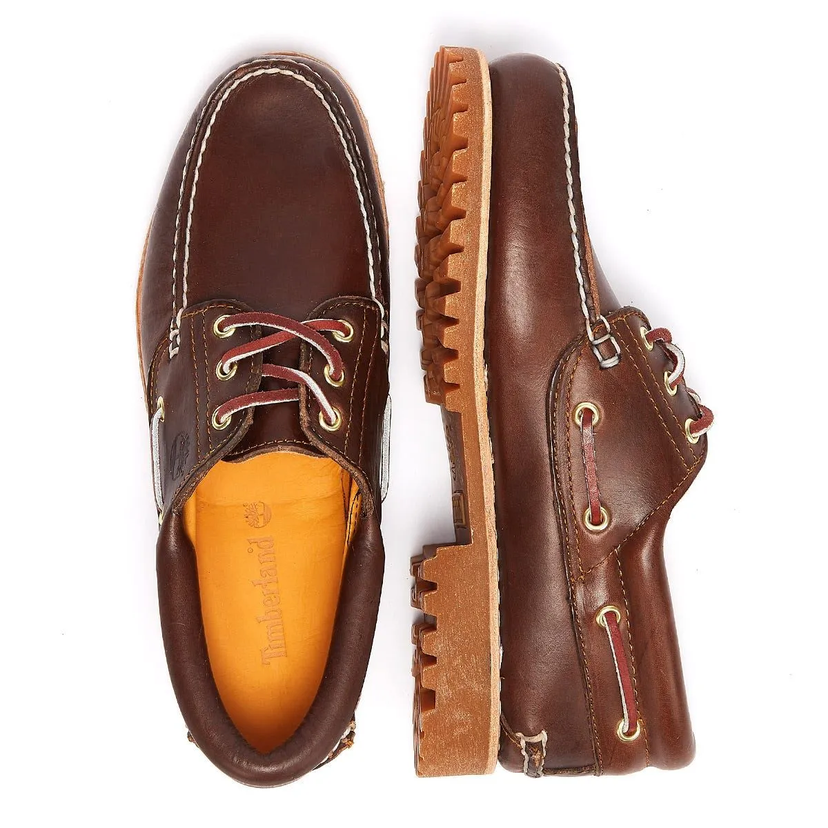 Timberland - TB030003214 MENS AUTHENTIC 3 EYE LUG BOAT SHOE M BR0WN
