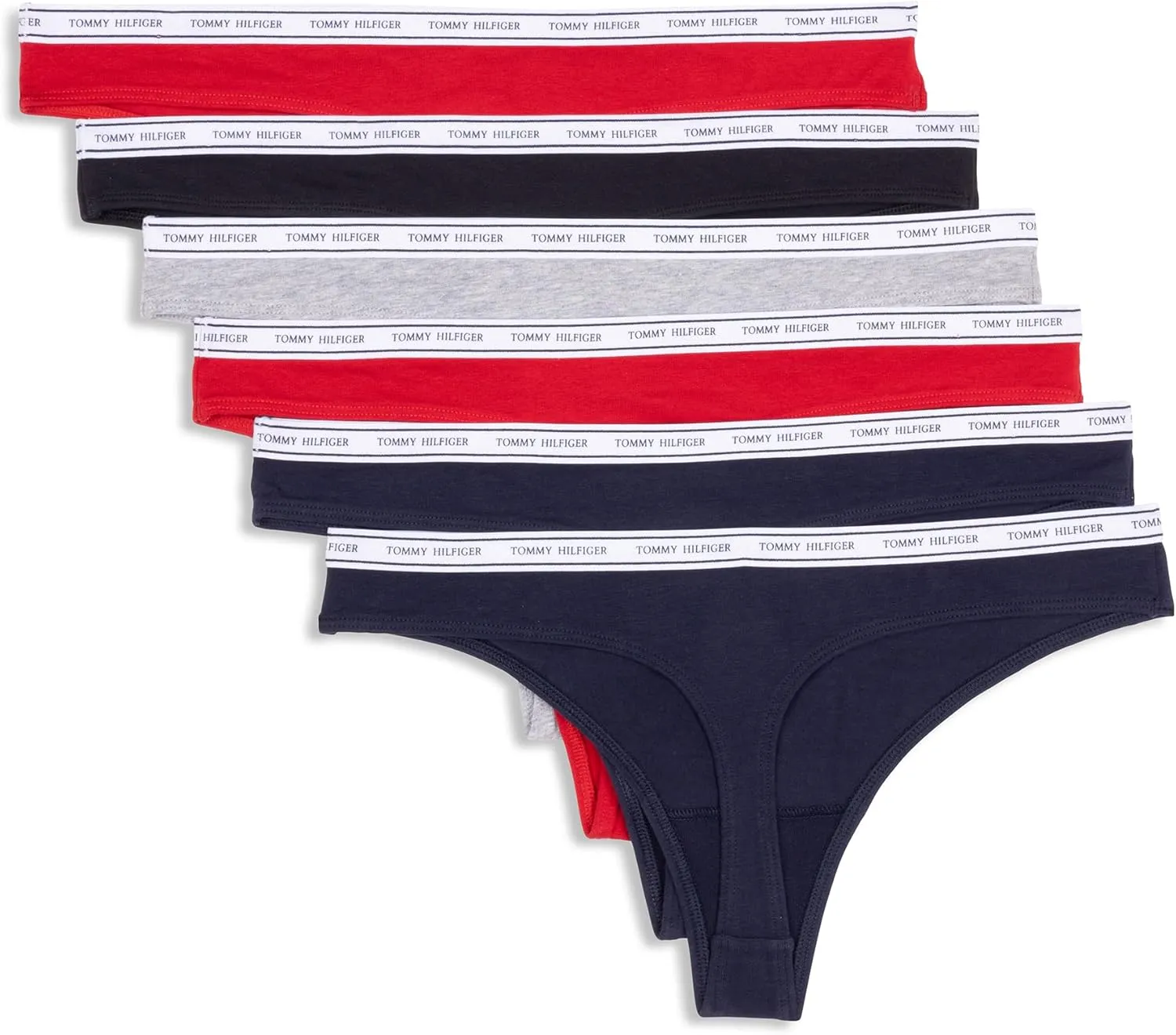 Tommy Hilfiger Women's Cotton Thong Underwear - 6 Pack