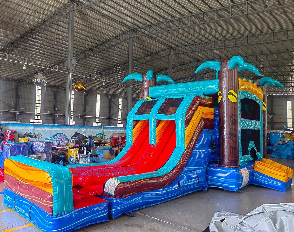 Tropic Shock Dual Lane Bounce House with Slide (Wet/Dry)