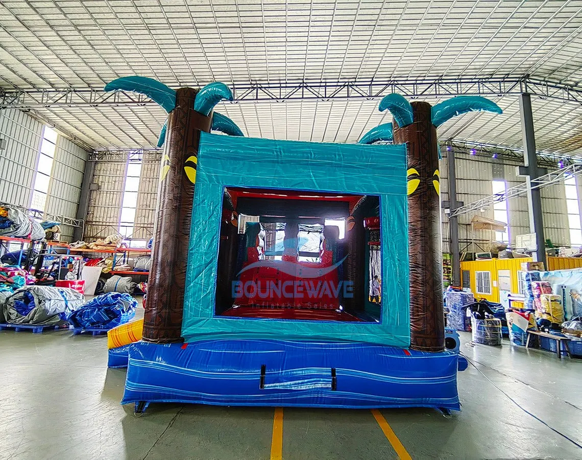 Tropic Shock Dual Lane Bounce House with Slide (Wet/Dry)