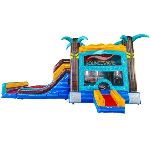Tropic Shock Dual Lane Bounce House with Slide (Wet/Dry)