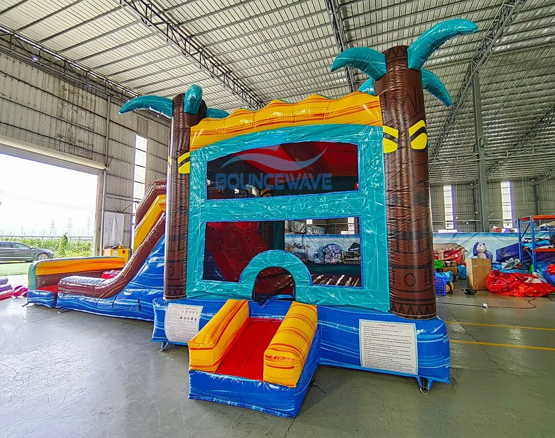 Tropic Shock Dual Lane Bounce House with Slide (Wet/Dry)