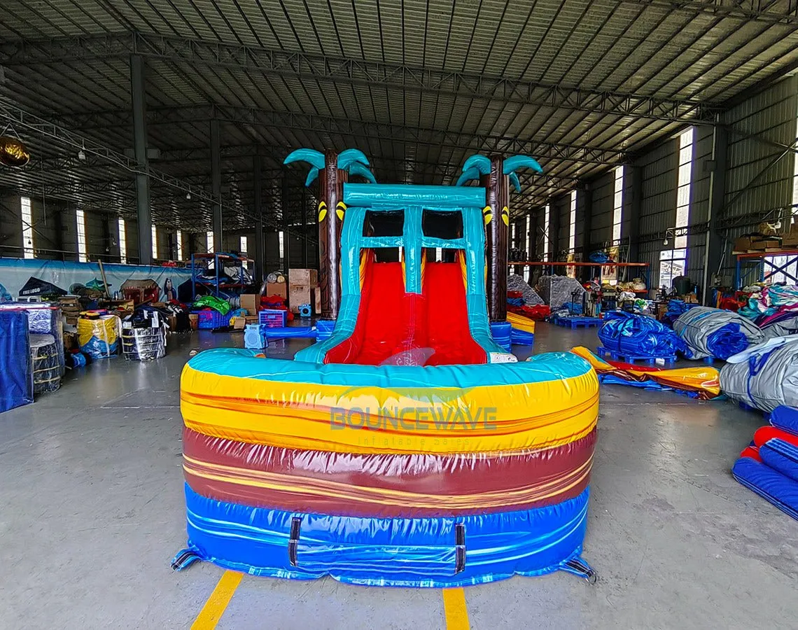 Tropic Shock Dual Lane Bounce House with Slide (Wet/Dry)