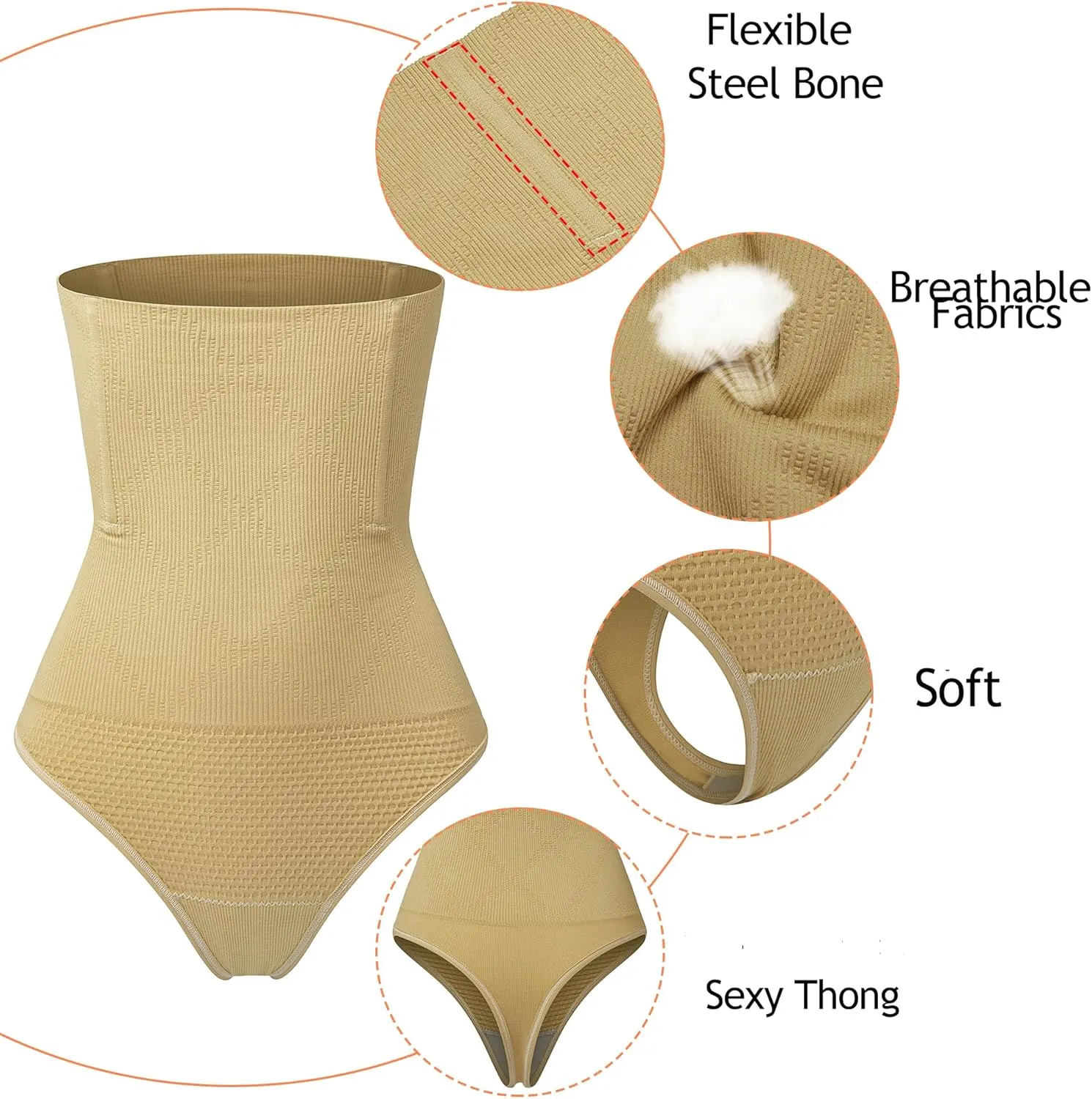 Tummy Control Thong Shapewear for Women 328 Waist Cincher Girdle Slimmer Sexy Thong Panty Shapewear