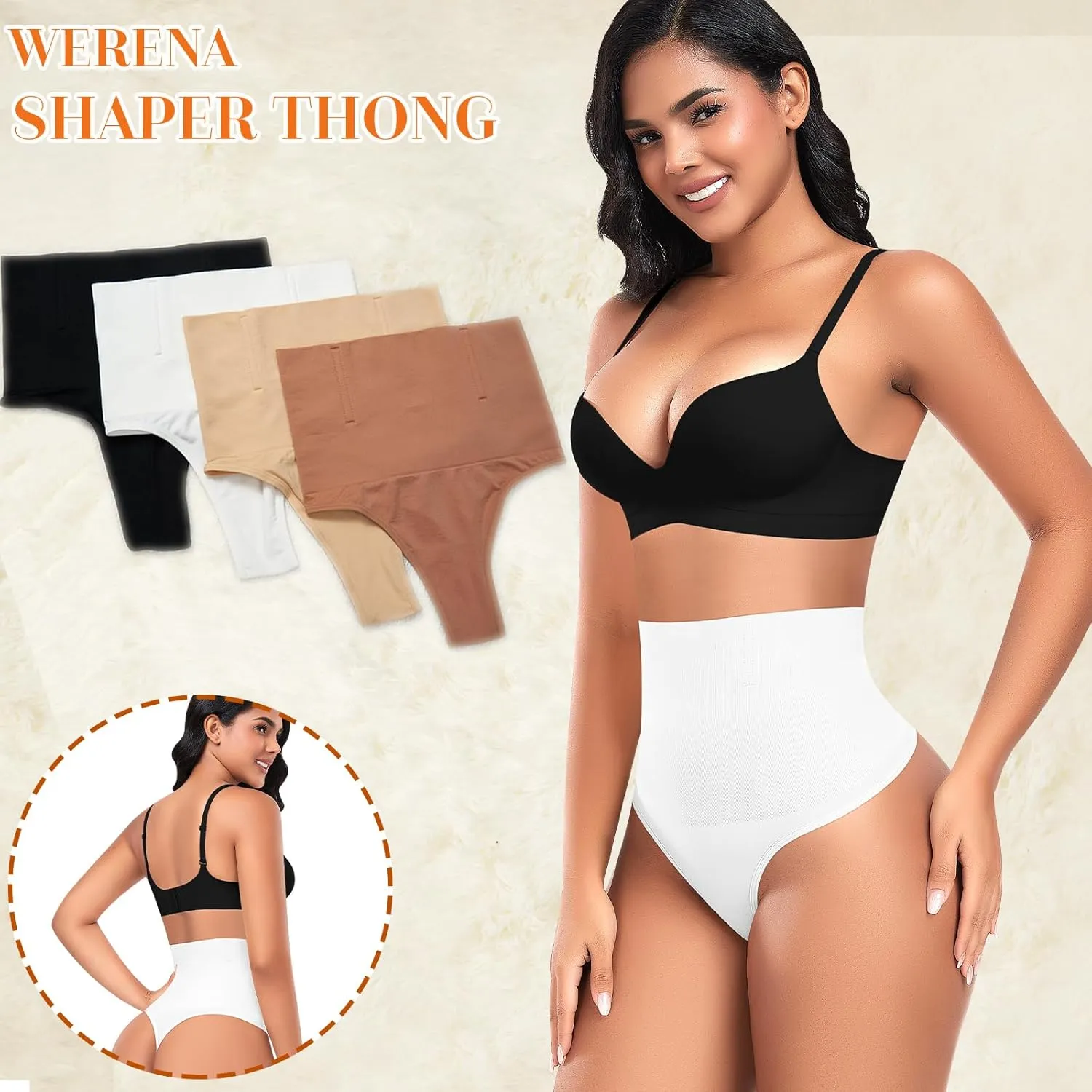 Tummy Control Thong Shapewear for Women High Waisted Body Shaper Panties Shaping Thong Girdle Underwear