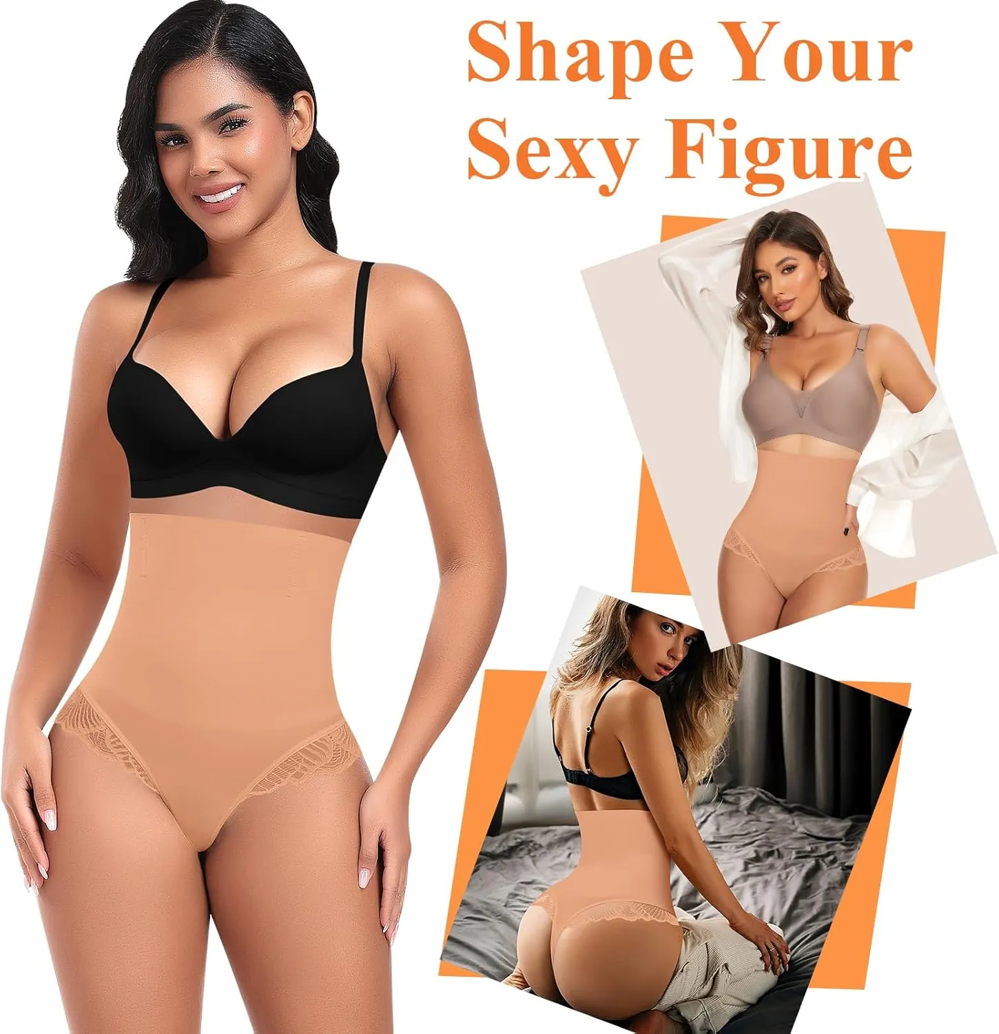 Tummy Control Thong Shapewear for Women High Waisted Body Shaper Panties Shaping Thong Girdle Underwear