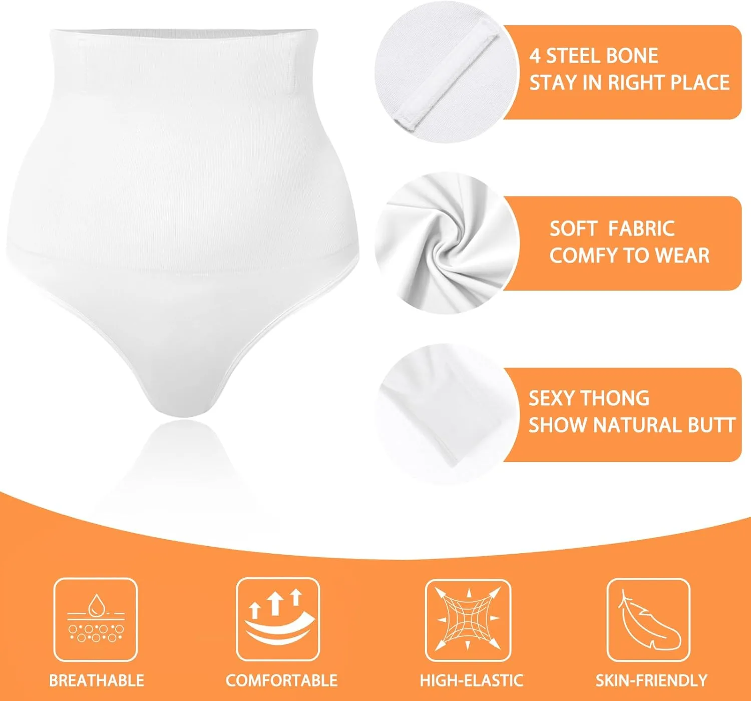 Tummy Control Thong Shapewear for Women High Waisted Body Shaper Panties Shaping Thong Girdle Underwear