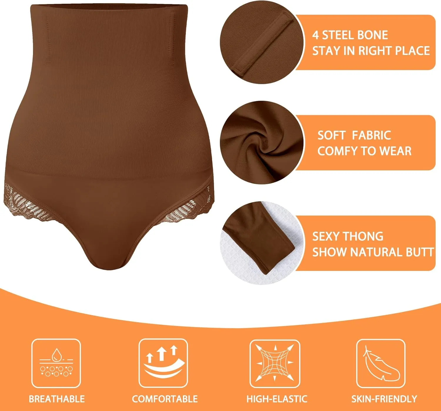 Tummy Control Thong Shapewear for Women High Waisted Body Shaper Panties Shaping Thong Girdle Underwear