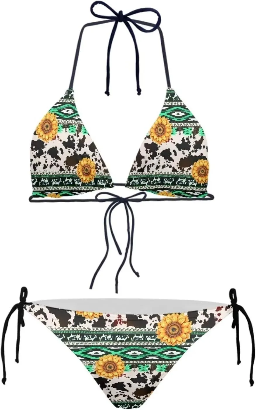 Two Piece Bikini for Women Swimwear Low Waisted Sexy Bathing Suit Push Up Triangle Swimsuit XS-2XL