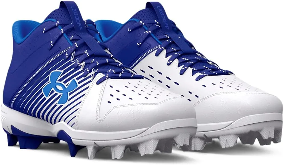 Under Armour Boys' Leadoff Mid Junior Rubber Molded Cleat Baseball Shoe