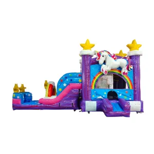 Unicorn Splash Econo Bounce House with Slide (Wet/Dry)