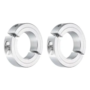 uxcell 2Pcs Double Split Clamp-On Shaft Collar for 1-3/8" Shaft, Two-Piece Clamping Collar 2-1/4" OD, 9/16" Thickness, Aluminum Alloy Set Screw Split Collar Clamp