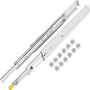 VEVOR Drawer Slides 22inch, 1 Pair Locking Drawer Slides 500lbs Load Capacity, Side Mount Ball Bearing, 3-Fold Full Extension