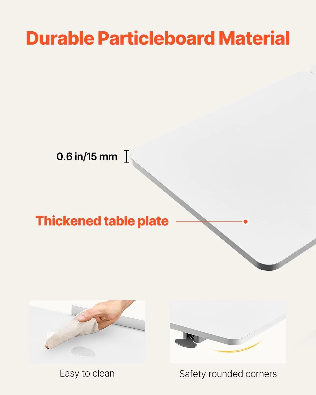 VEVOR Overbed Table, Over Bed Table with Wheels Adjustable Height, Mobile Hospital Bed Table, Rolling Laptop Desk with Tilting Top & Cup Holder, Portable Over Bed Desk for Home, Office, Study, White