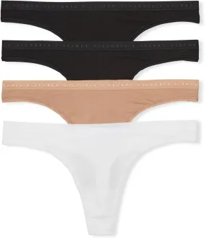 Victoria's Secret Women's Cotton Thong Underwear, Panties for Women, Multi Pack (XS-XXL)