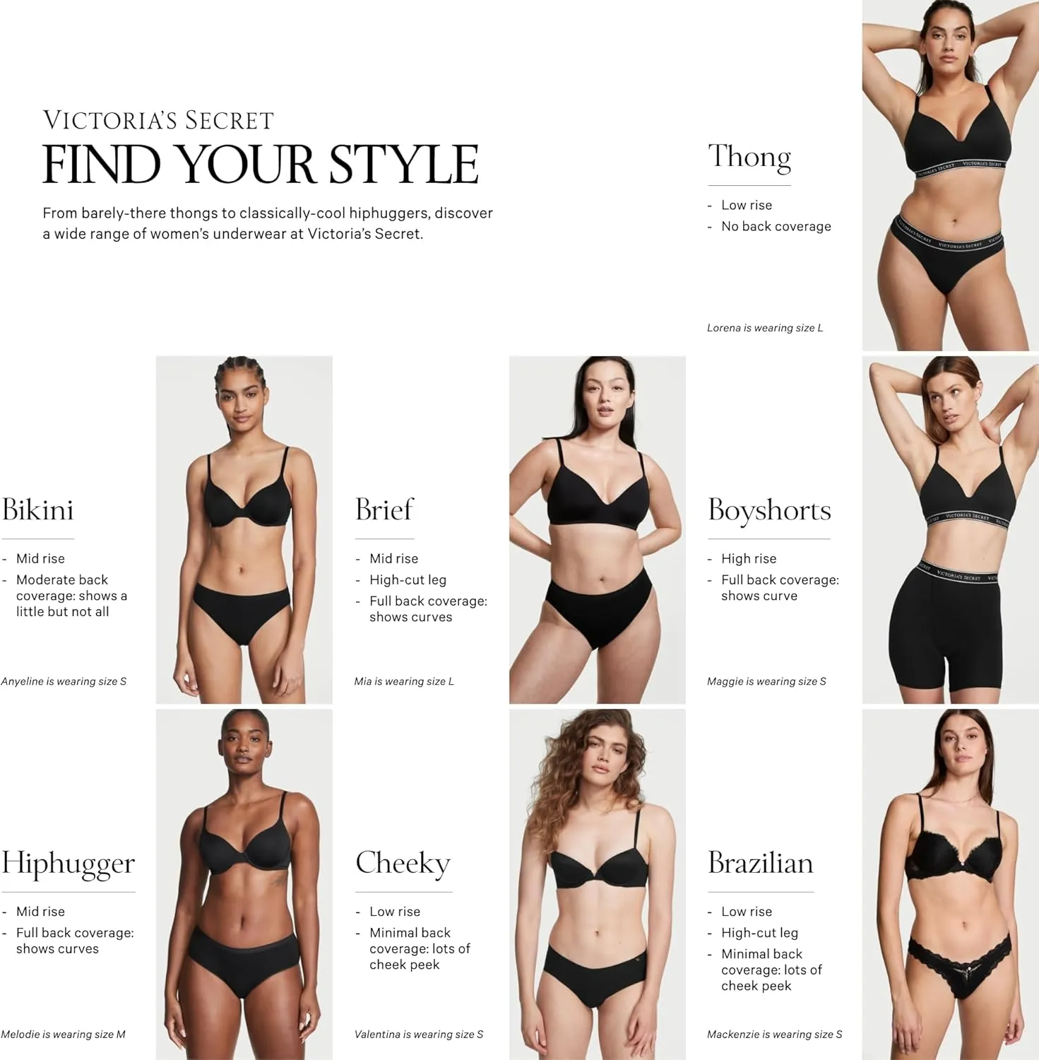 Victoria's Secret Women's Cotton Thong Underwear, Panties for Women, Multi Pack (XS-XXL)