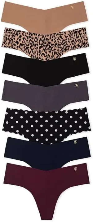 Victoria's Secret Women's No Show Thong Underwear, Panties for Women, Multi Pack (XS-XXL)