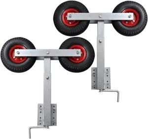 vidaXL Double Wheel Bow Supports Set of 2, Steel Frame Boat Trailer Accessories, 23.2"-33.1" Adjustable Height, 1102.3 lbs Total Load Capacity, Essential for Boat Stability and Balance