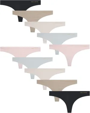 Vince Camuto Women's Thong Underwear - 5 Pack/10 Pack Ultra Soft & Sexy Lingerie - Breathable Panties for Women