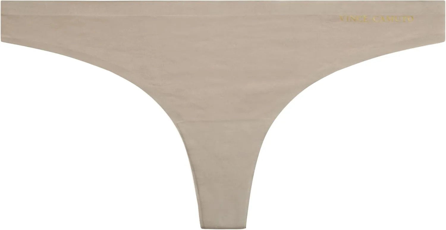 Vince Camuto Women's Thong Underwear - 5 Pack/10 Pack Ultra Soft & Sexy Lingerie - Breathable Panties for Women