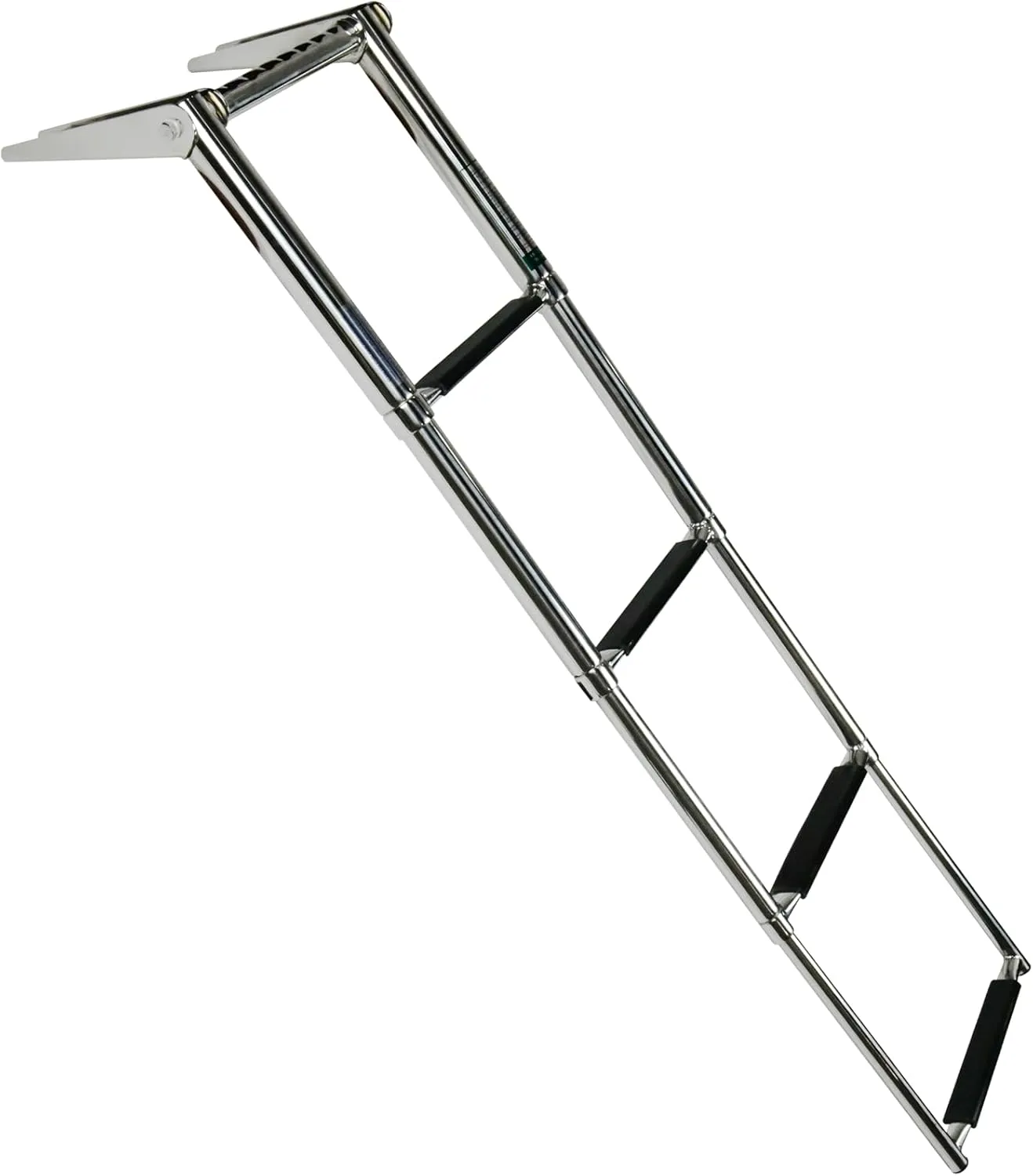 Vinland Marine 4-Step Over Platform Boat Ladder w/Horizontal Handle 304 Stainless Steel Telescoping Boat Ladder Pontoon, Bass, Jon