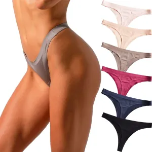 VISSAY Seamless Underwear for Women, No Show Cheeky Bikini Panties, Ladies Satin Invisible Breathable Briefs for Women Pack