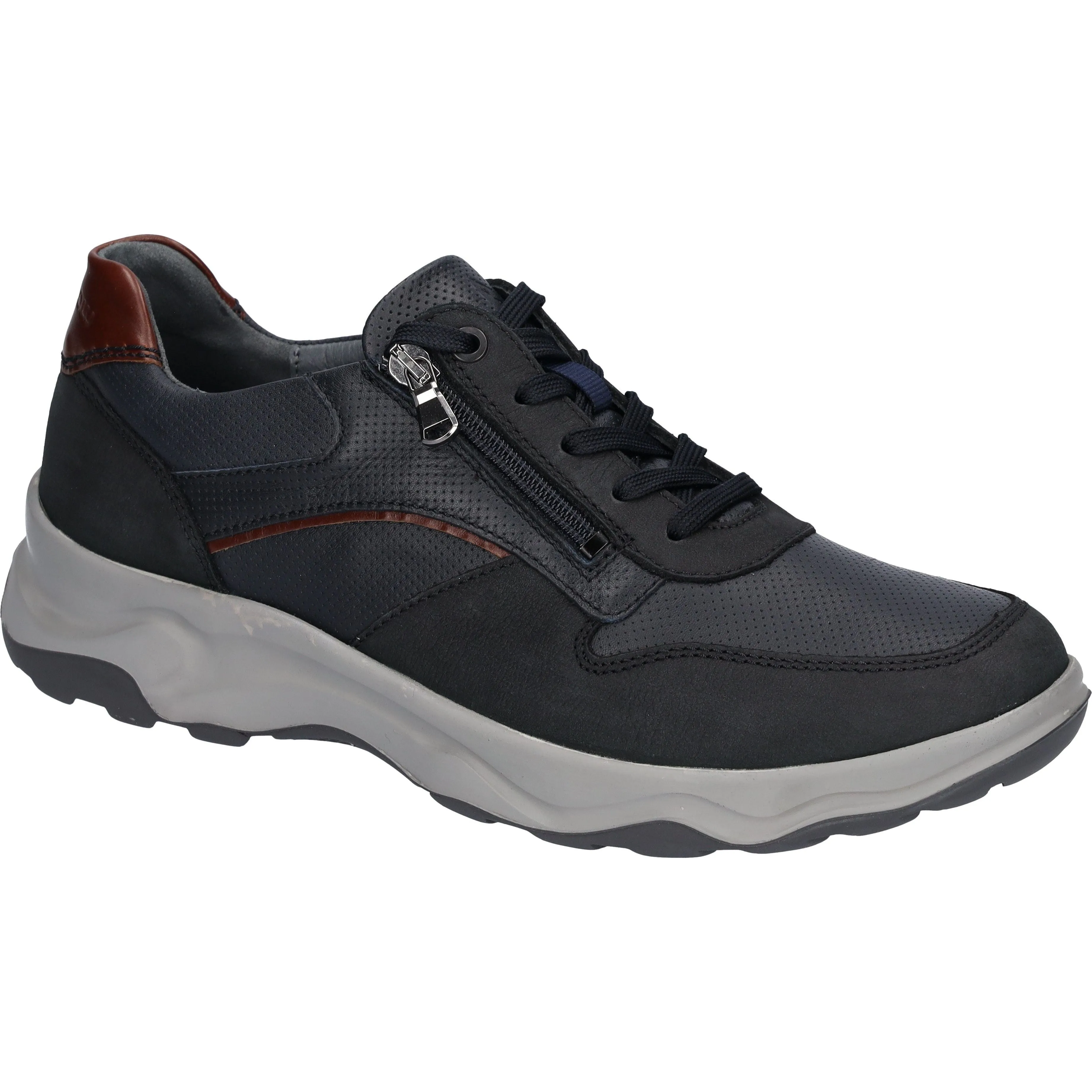 Waldlaufer H-Max - Mens Lace Shoe with Zip in Navy