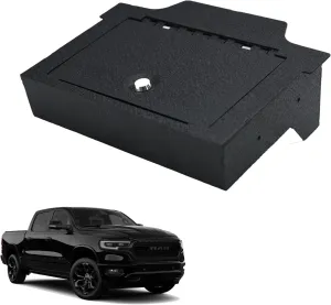 WASAI Center Console Gun Safe - Console Gun Vault Compatible with Dodge RAM 1500/2500/3500 Limited/Longhorn Slide 2019-2025, High Security Armrest Lock Box with triple lock