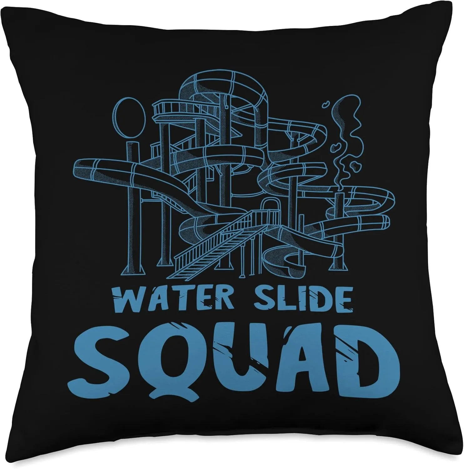 Water Slide Squad Amusement Team Park Water Slide Lover Throw Pillow