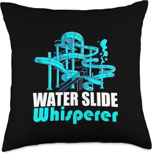 Water Slide Whisperer Amusement Waterslides Waterpark Throw Pillow