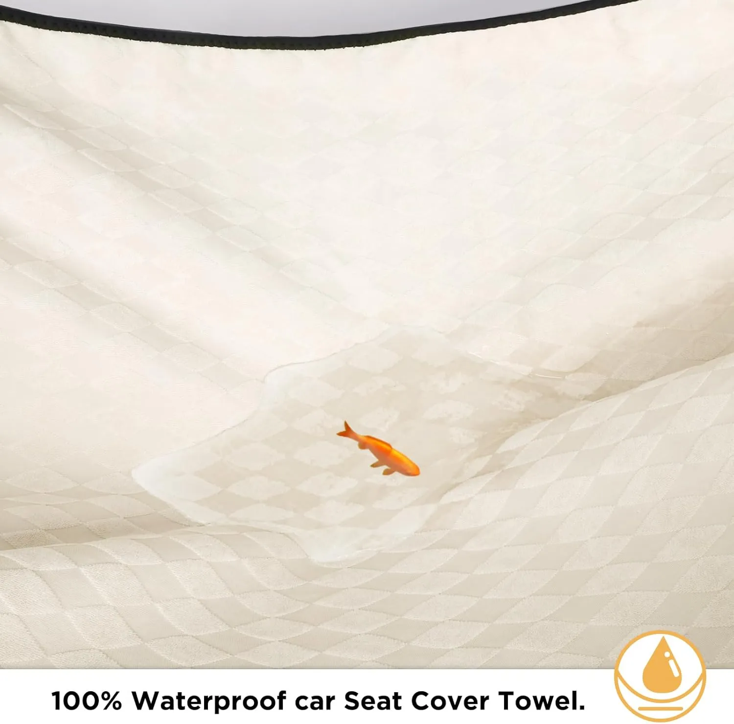 Waterproof Seat Cover Towel, 2PCS Premium Sweat Carseat Protector, Perfect for Universal Anti-Slip Car Truck SUV Seat, Great for Surfing Yoga Gym Workout, Beige (Jacquard)