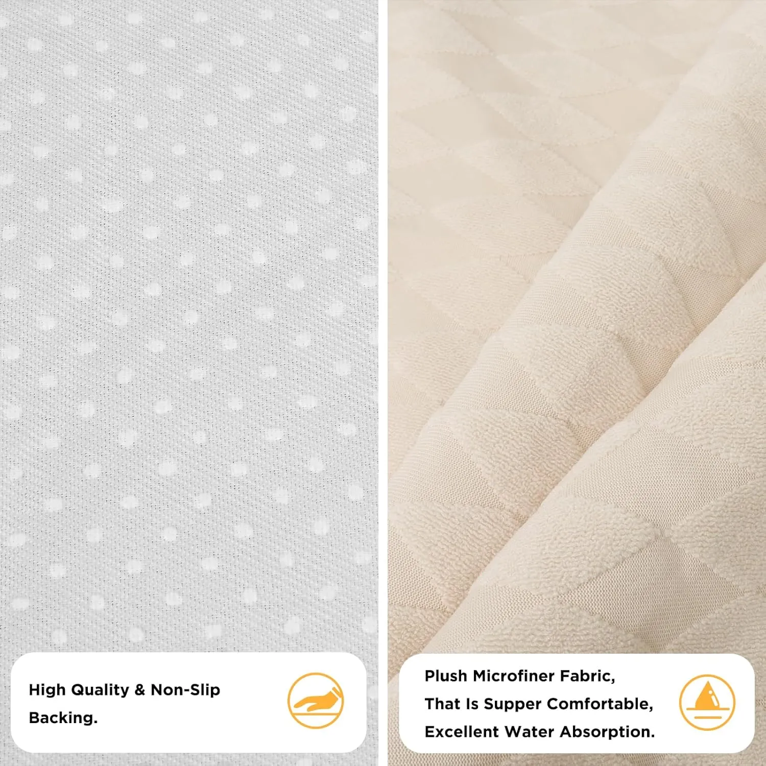 Waterproof Seat Cover Towel, 2PCS Premium Sweat Carseat Protector, Perfect for Universal Anti-Slip Car Truck SUV Seat, Great for Surfing Yoga Gym Workout, Beige (Jacquard)