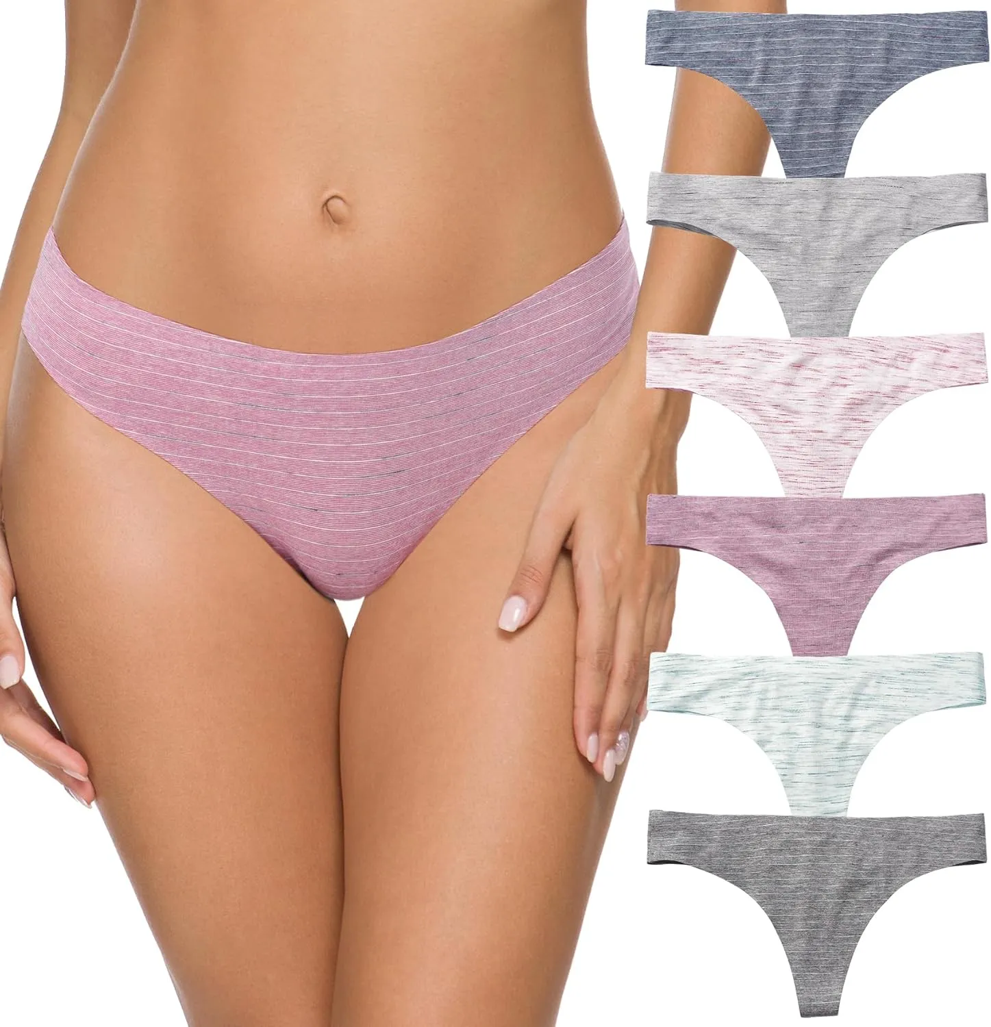 Wealurre Women's Cotton Thong Breathable Panties Low Rise Underwear