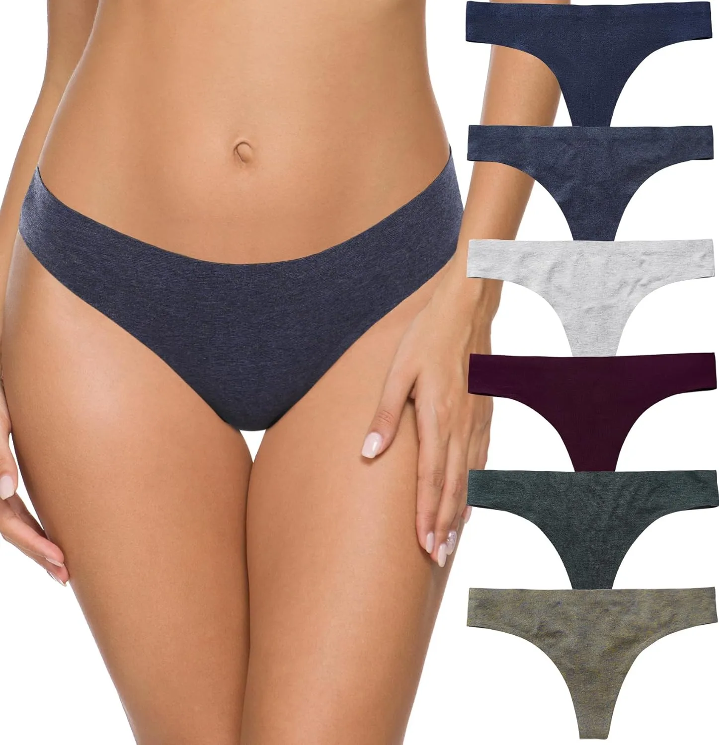 Wealurre Women's Cotton Thong Breathable Panties Low Rise Underwear