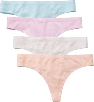 Wealurre Women's Cotton Thong Breathable Panties Low Rise Underwear