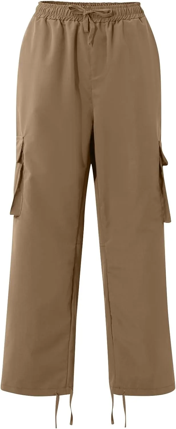 WENKOMG1 Men's Basic Tactical Bottoms Breathable Elastic Waist Trousers Pencil Leg Sports Bottoms