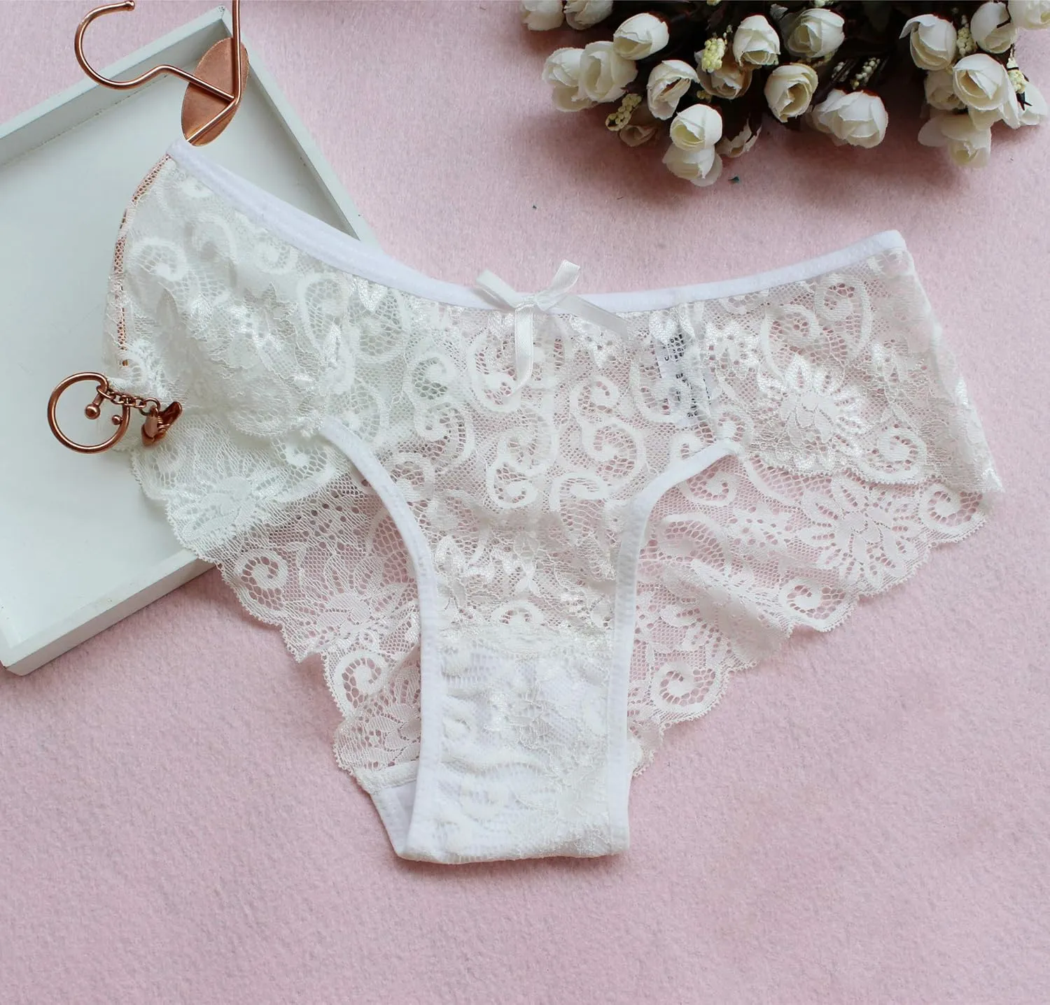 Wetopkim women daily underwear panties pack lace hipster lingerie thong pack of 5(main)