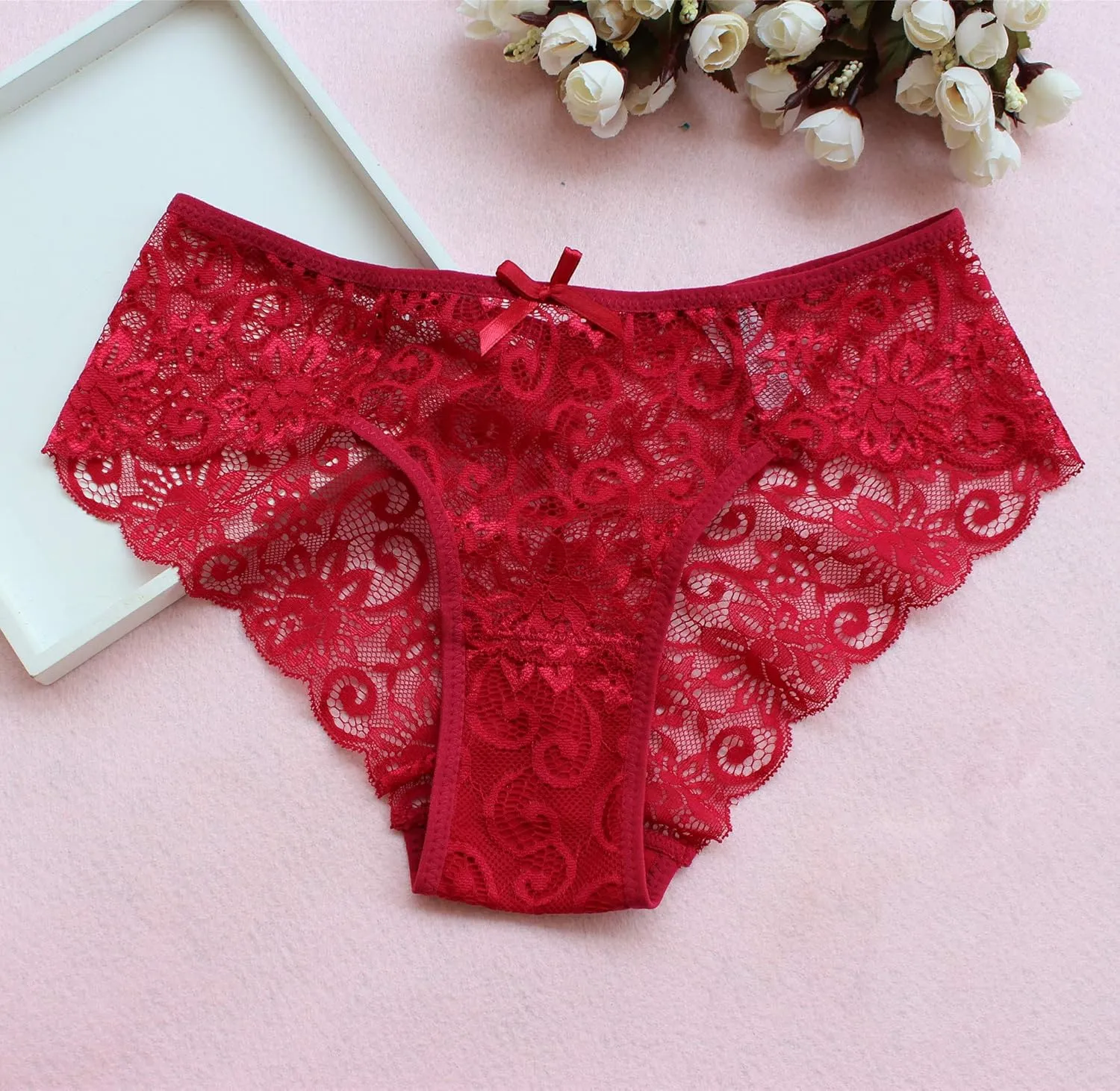 Wetopkim women daily underwear panties pack lace hipster lingerie thong pack of 5(main)