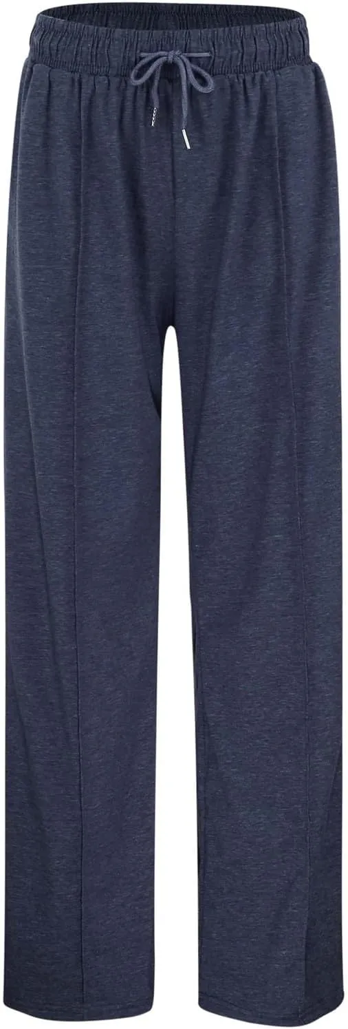 Wide Leg Sweatpants Women High Waisted Baggy Sweat Pants Elastic Drawstring Loose Running Lounge Pants with Pockets