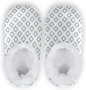 Winter House Slippers for Women/Men with Red Flower Background Element Cozy Fleece Slippers