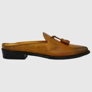 Woman's Slip-On Leather Loafer in Giallo (BRD9414)