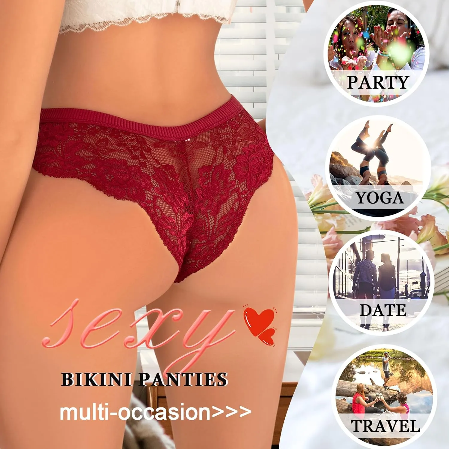 Women Floral Lace G-String Thong Panties Sexy T Back Stertchy Panties