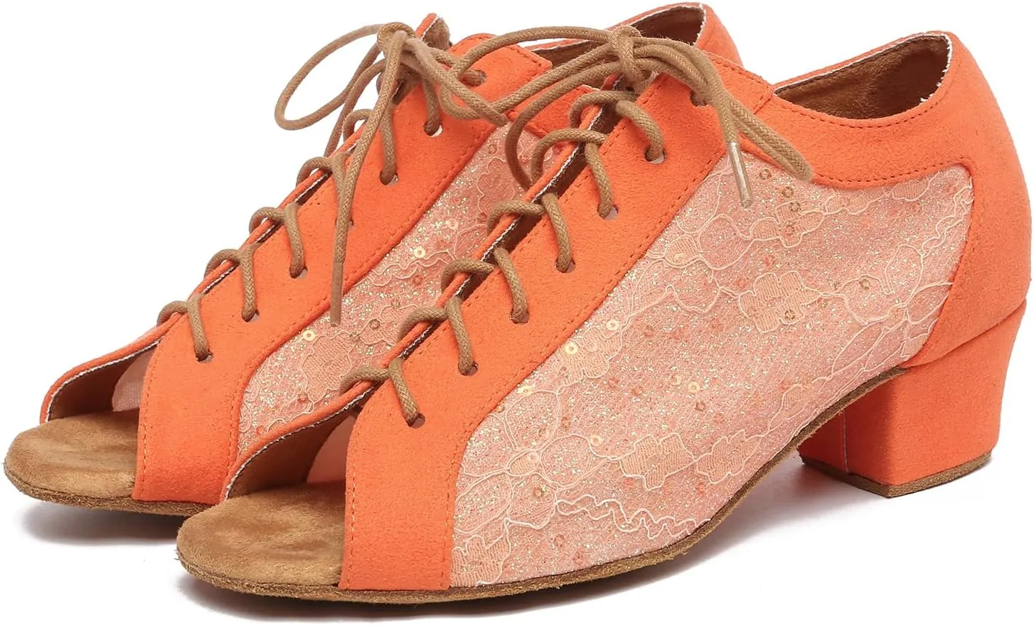 Women Latin Dance Shoes Professional Salsa Bachata Performance Ballroom Dancing Shoes,Model YC595-4cm Heel