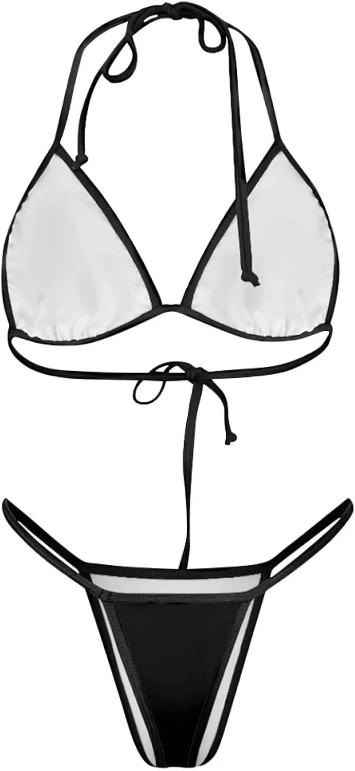 Women Triangle Bikini Sets Sexy High Waisted 2 Piece Swimsuit Thong Bikini m-2xl