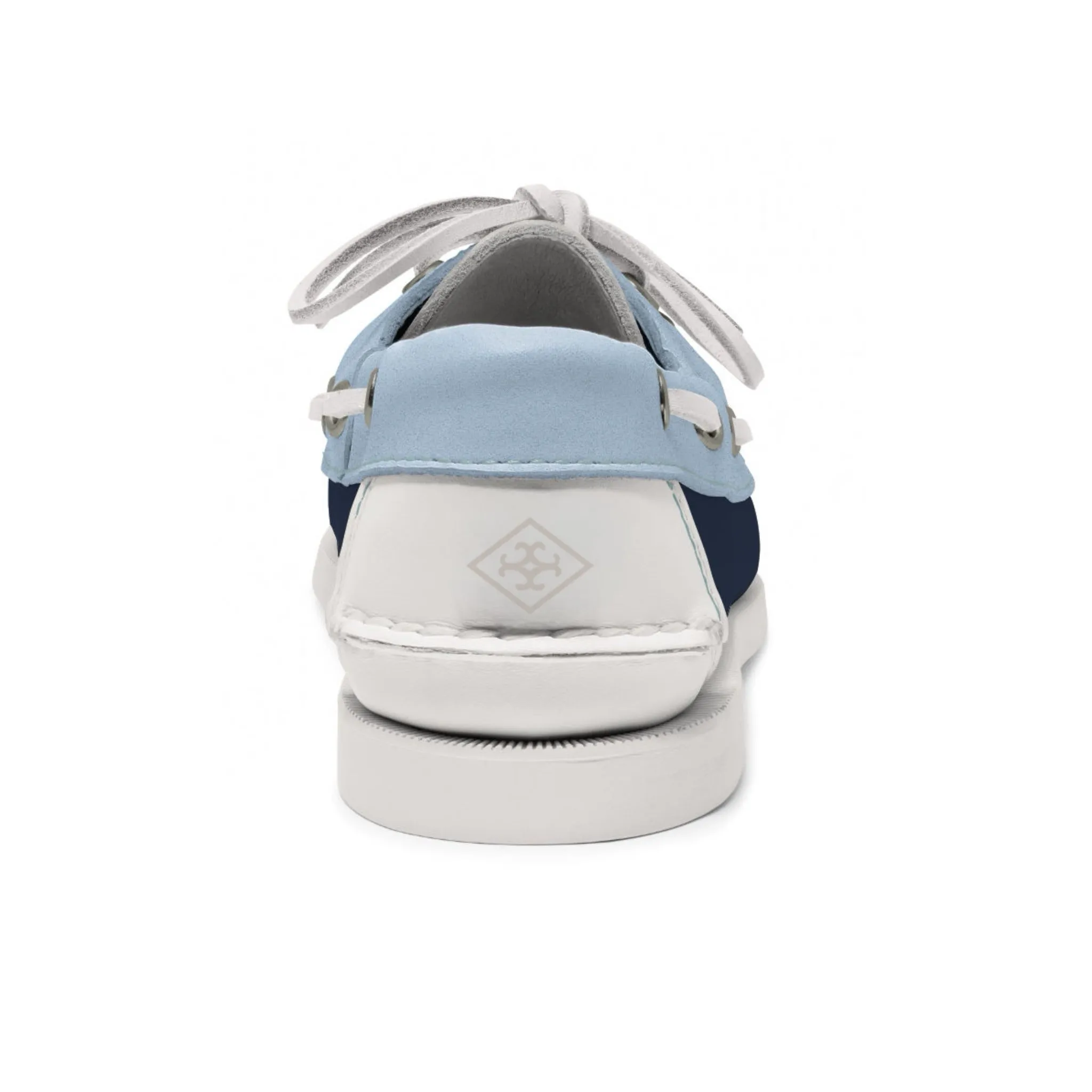 Women's 2 Eyelet LE Boat Shoe: Navy/White/Lt. Blue