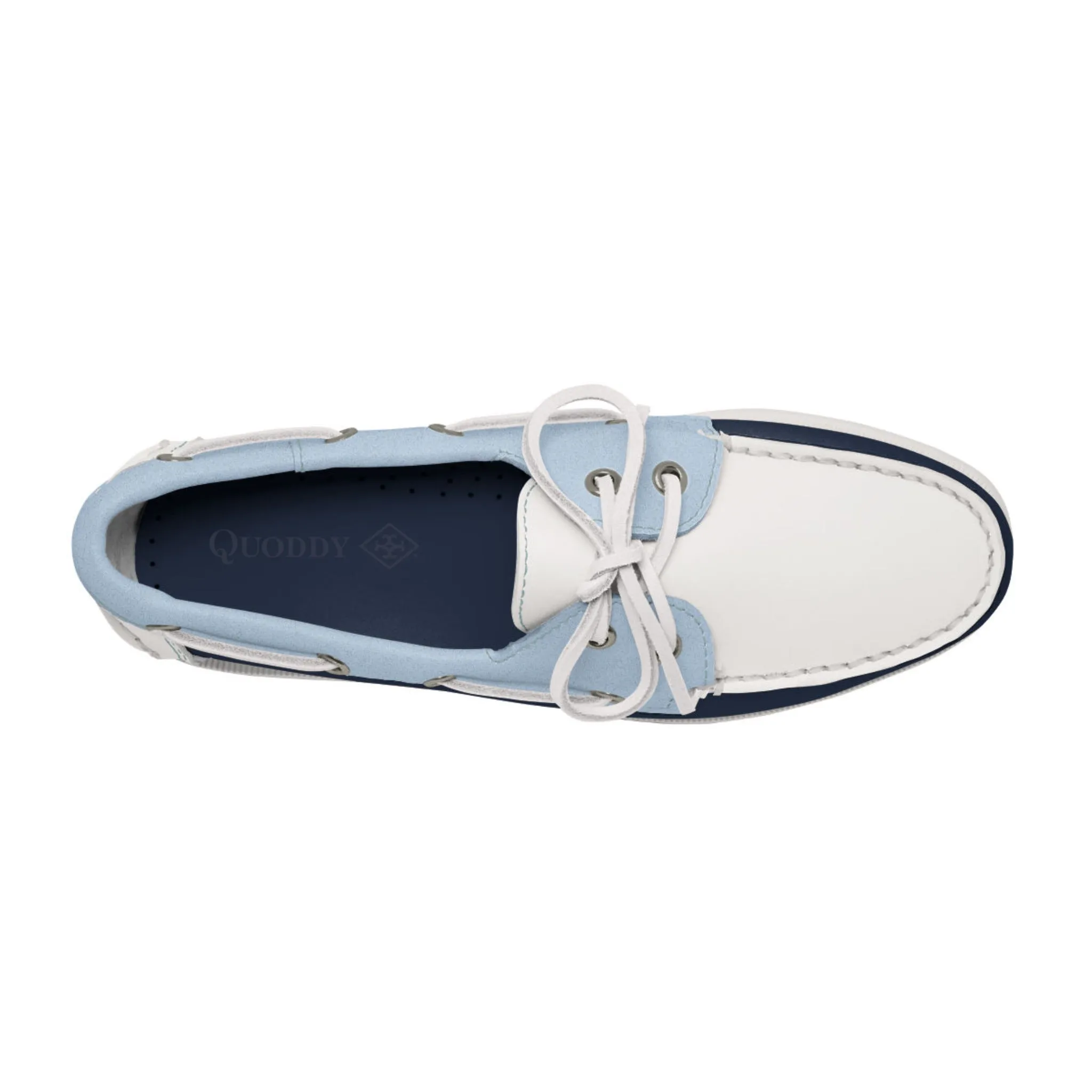 Women's 2 Eyelet LE Boat Shoe: Navy/White/Lt. Blue