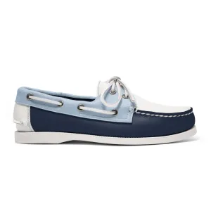 Women's 2 Eyelet LE Boat Shoe: Navy/White/Lt. Blue